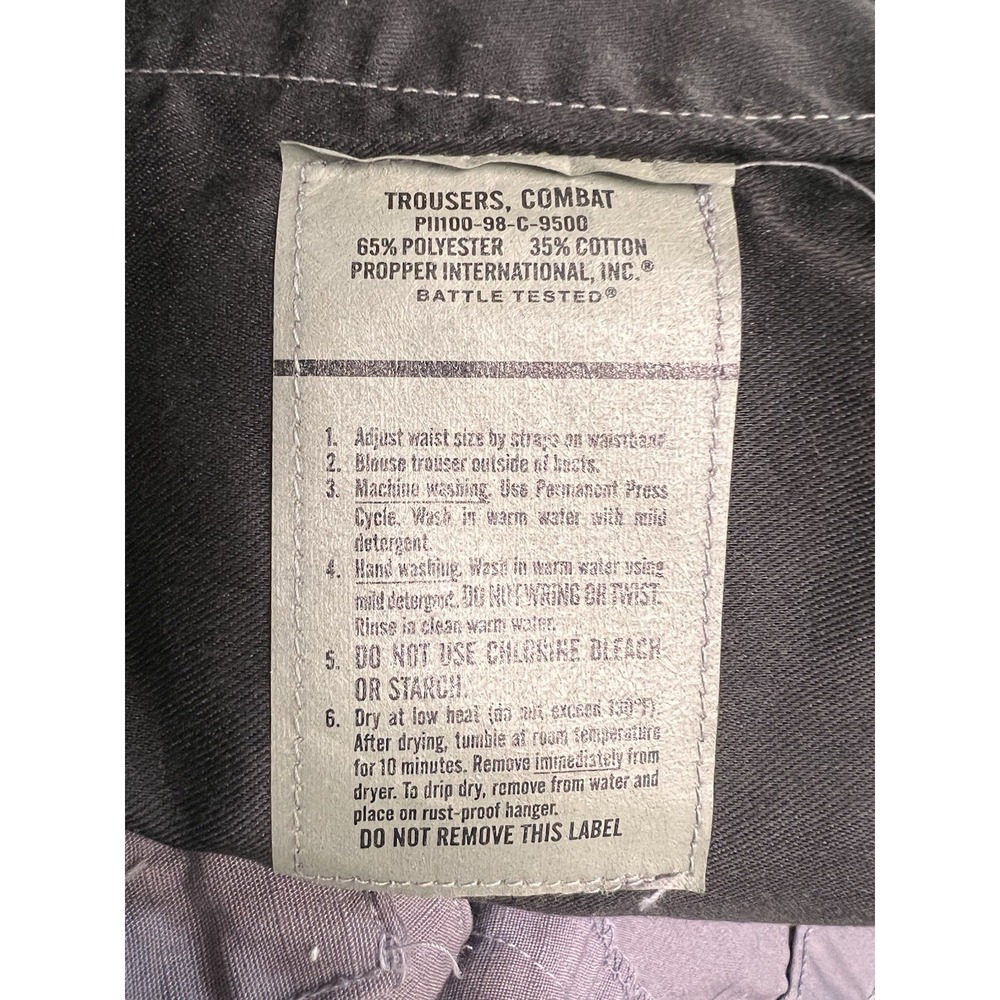 Propped Combat Trousers Gray Cargo Pants Sz L Pll100-98-C-9500 Waist 35-39" - Picture 6 of 8